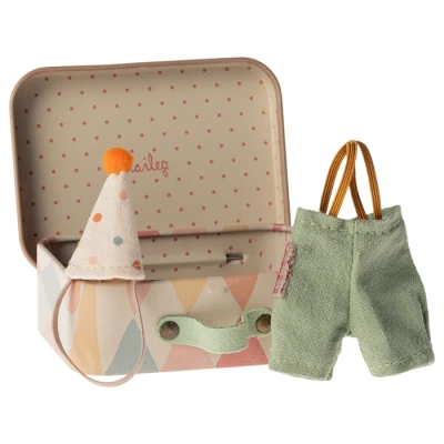 Afbeelding van Maileg poppenkleding en koffer kleine broer clown