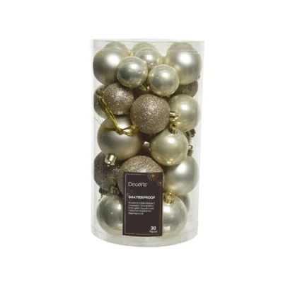 Afbeelding van Kerstbal plastic glans mat glitter assorted parel KSD