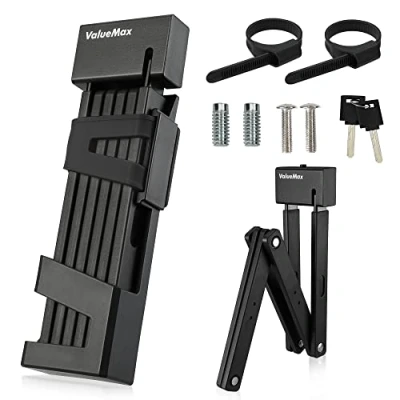 Afbeelding van ValueMax Vouwslot met Houder, Fietsslot van Gehard Staal, Klapslot 100cm Lang 2 Sleutels en 6 Stalen Segmenten, voor E bike, Fiets, Motorfiets Mountainbike