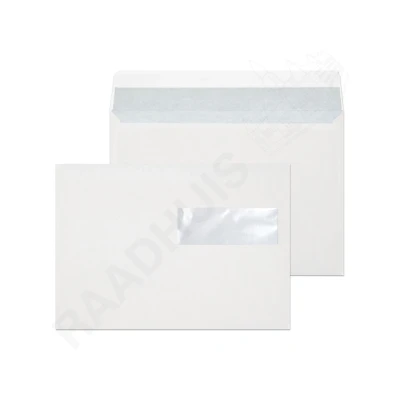 Afbeelding van Raadhuis dienstenvelop 162x229mm C5 venster rechts wit met plakstrip 500 stuks RD 202570