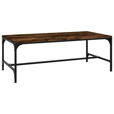 Afbeelding van vidaXL Salontafel 100x50x35 cm bewerkt hout gerookt eikenkleurig, tafel, bijzet salon bijzettafel, koffietafel, koffie tafels