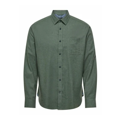 Afbeelding van Only &amp; Sons Normal Geschnitten Kragen Overhemd, Heren, Maat: Small, Castor gray