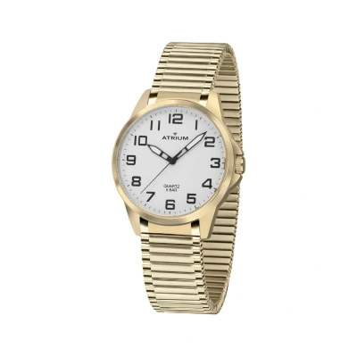 Afbeelding van ATRIUM Horloge Dames Analoog Goudkleurig Flexibele maat door Edelstalen Rekband (18cm) 5 Bar Duidelijk Quartz A49 60