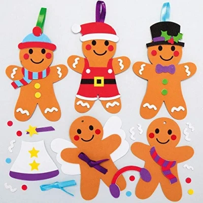 Afbeelding van Baker Ross AX357 Speculaaspop Mix &amp; Match Decoratie Sets Set Van 8, Knutselspullen Voor Kerstmis