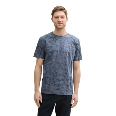 Afbeelding van TOM Tailor MIT Allover Tshirt print, Heren, Maat: XL, Navy blue number design