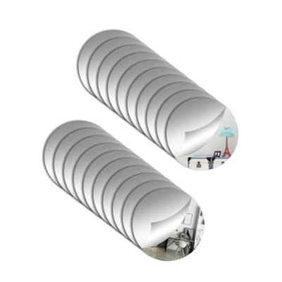 Afbeelding van TAIANJI ronde spiegel, 20 stuks, acryl, kleine spiegeltegels, zelfklevend, doe het zelf, zonder lijst, voor decoratieve muur (8 cm)