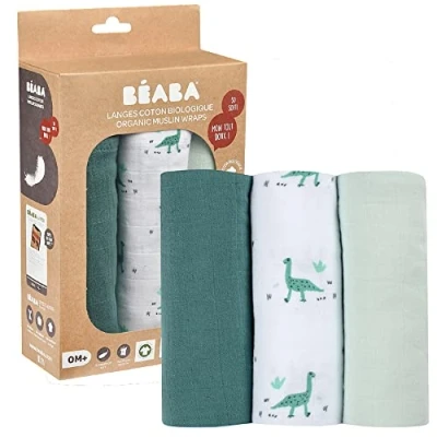 Afbeelding van Béaba Tetradoeken 3 Stuks Jurassic Green