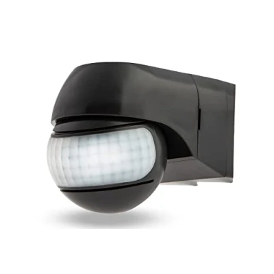 Afbeelding van HUBER Motion 3LV hoek infrarood bewegingsmelder 220 IP44 I 12 24V AC DC, potentieel vrij contact, geschikt voor led, horizontaal/verticaal verstelbaar, antraciet