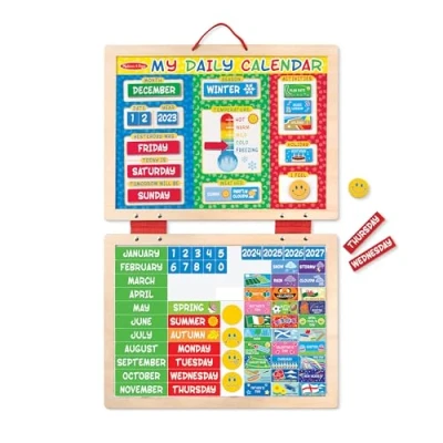 Afbeelding van Melissa &amp; Doug Mijn eerste magnetische dagkalender, Ontwikkelingsspeelgoed, Cognitieve vaardigheden, 2+, Cadeau voor jongens en meisjes