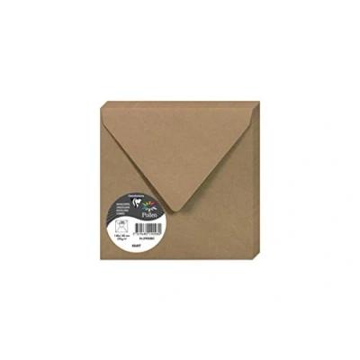 Afbeelding van Clairefontaine Ref 29008C Pollen Kraft Enveloppen (Pack van 20) 140 x 140mm groot, 120gsm kraftpapier, zuurvrij, laser en inkjet printer compatibel Finish
