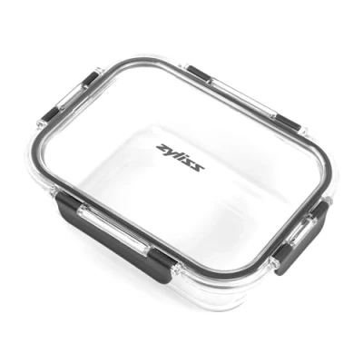 Afbeelding van Zyliss E981065 Glazen container, 1 liter, onbreekbaar glas, luchtdichte voedselopbergdoos met afsluitbaar deksel, magnetronbestendig, BPA vrij, vriesbestendig, koelkastopslag, voedselcontainer, 21 cm