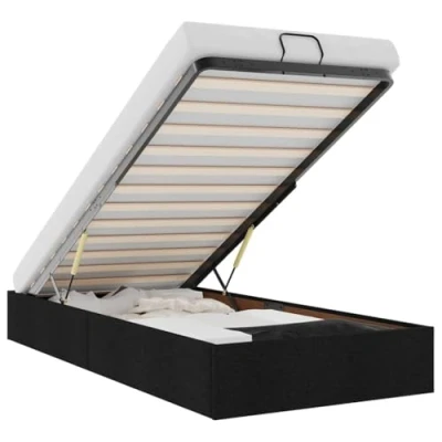 Afbeelding van vidaXL Bedframe zonder matras 90x200 cm stof zwart