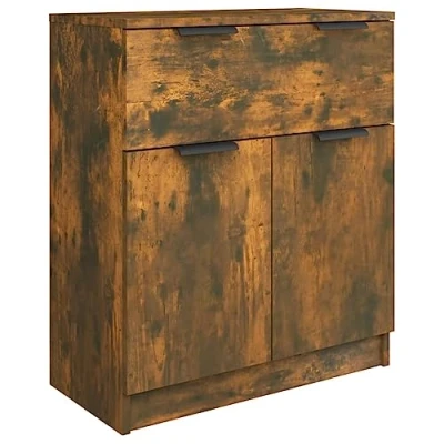 Afbeelding van vidaXL Dressoir 60x30x70 cm bewerkt hout gerookt eikenkleurig, kast, opbergkast, houten wandkast, ladekast, bijzetkast, opslagkast, kasten