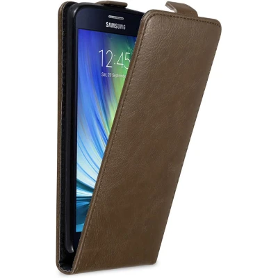 Afbeelding van Cadorabo Hoesje geschikt voor Samsung Galaxy A8 2015 in KOFFIE BRUIN Beschermhoes flip design Case Cover met magnetische sluiting