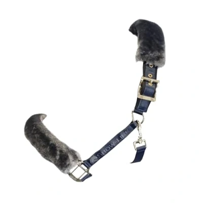 Afbeelding van Bucas Halster Show Line Fur Navy/Grijs Pony