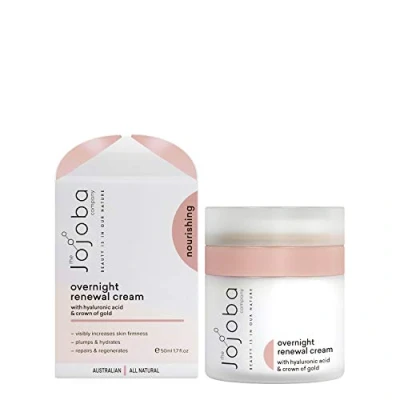 Afbeelding van The Jojoba Company Overnight Renewal Cream for Intense Hydration and Increased Skin Firmness with Hyaluronic Acid Crown of Gold 50ml