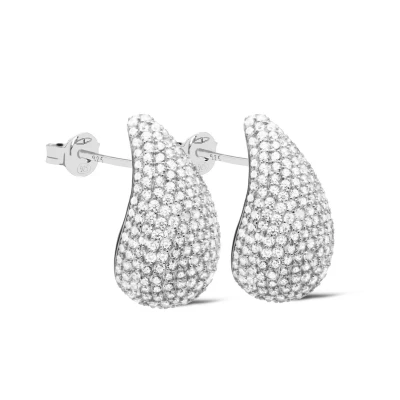 Afbeelding van Karma Oorknoppen Druppel Large Zirkonia Zilver