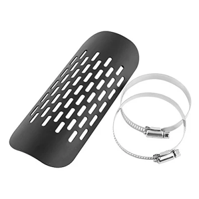 Afbeelding van Universele Metalen Uitlaat Warmteschild Automotive, Motorfiets Motorbike Pijp Warmte Isolatie Cover Hak Guard Silencer Hittebescherming (zwart) Hitteschilden/omslagen