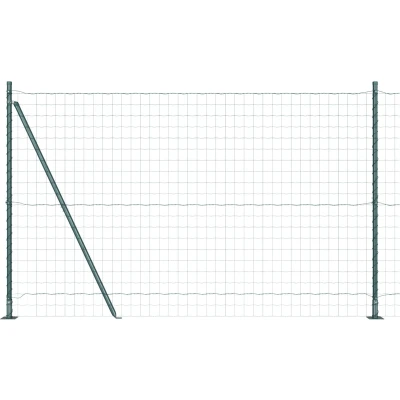 Afbeelding van vidaXL Euro hek Set van 2 Groen Metaal 10 x 1,5 meter Duurzaam