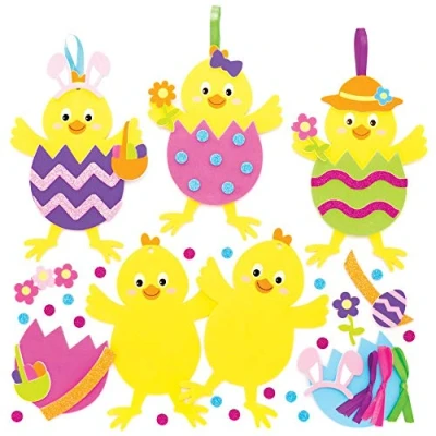 Afbeelding van Baker Ross AT435 Paashoeken Mix &amp; Match decoratieve hanger knutselset voor kinderen (8 stuks) creatieve sets om te knutselen en decoreren met Pasen