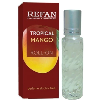 Afbeelding van Refan natuurlijke parfum olie roll on van Tropische Mango langhouden bloemig geur 10ml