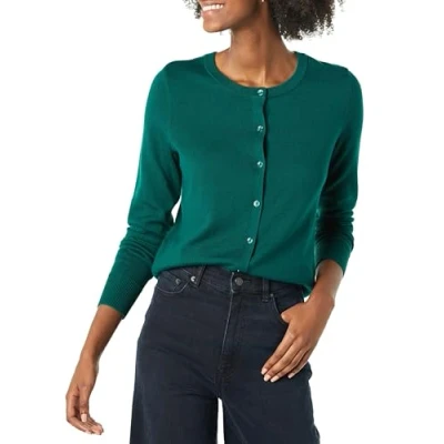 Afbeelding van Amazon Essentials Women&#039;s Lichtgewicht vest met ronde hals (verkrijgbaar in grote maten), Donkergroen, S
