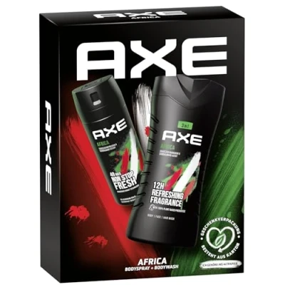 Afbeelding van AXE Africa Duo Cadeauset voor mannen, met bodyspray 150 ml en douchegel 250 (1 stuk)