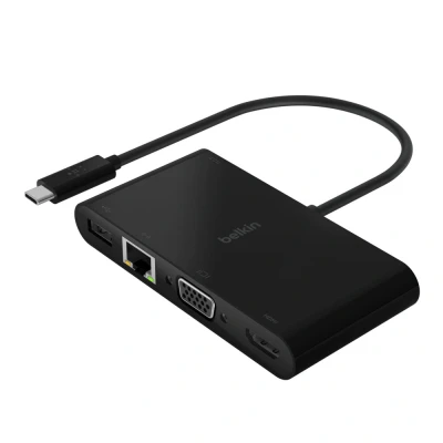 Afbeelding van Belkin multimedia adapter met oplader (USB C / 100W) zwart
