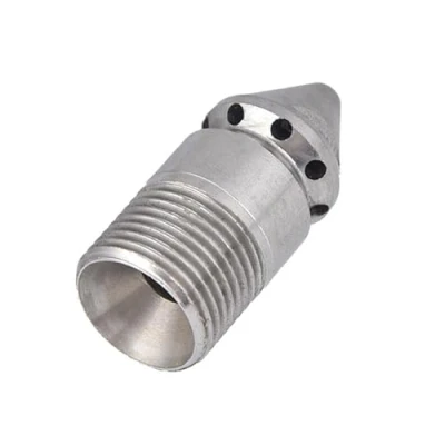 Afbeelding van XCSJ reinigingsmondstuk voor riolering, jetter mondstuk het uitboren van rioolbuizen, hogedrukreiniger mondstuk, 3/8BSP buitendraad, 1 voor, 8 achter (zilver 2)