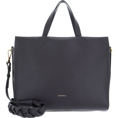 Afbeelding van COCCINELLE Leren Handtas Schoudertas Boheme Handbag Grained Leather Ardesia Donkergrijs