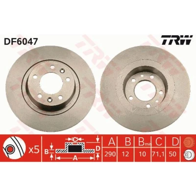 Afbeelding van Trw Remschijf DF6047