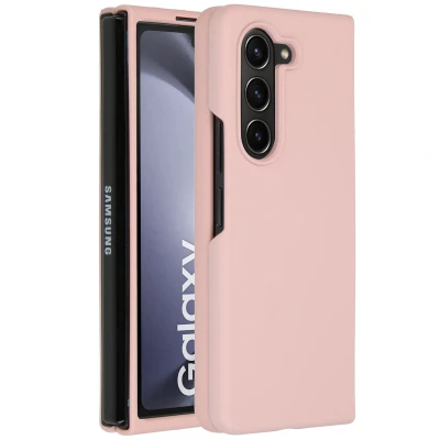 Afbeelding van Samsung Galaxy Z Fold 5 Hoesje Siliconen en TPU (zacht) Accezz Softcase/Backcover Roze Telefoonhoesje