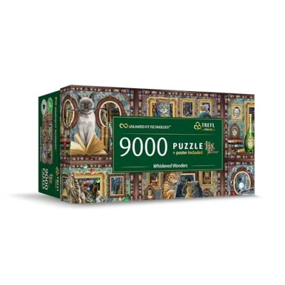 Afbeelding van Trefl Prime UFT puzzel: Whiskered Wonders 9000 stukjes, Lisa Parker, Grote puzzel, Dik karton, BIO, ECO, Ontspanning voor volwassenen en kinderen vanaf 12 jaar