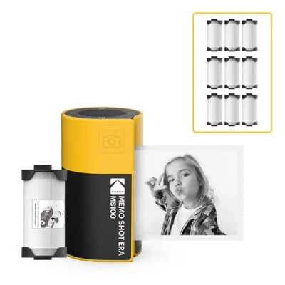 Afbeelding van KODAK Memo Shot ERA Kids Instant Digitale Camera en Fotolabelprinter, Wit (Camera met 1 rol One Touch Label Cartridge)