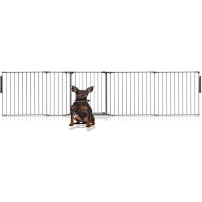 Afbeelding van Bettacare Premium Flexibele Dierenbarrière met Meerdere Panelen, Tot 344cm Breed, Grijs, 70cm Hoog, Hondenbarrière voor Huisdieren Honden en Puppys