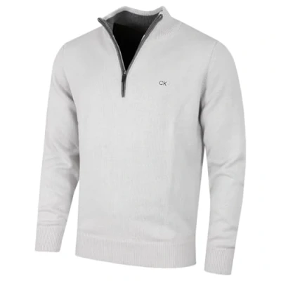 Afbeelding van Calvin Klein Heren Chunky Knit 1/2 Zip Golf Sweater Licht Zilver XL