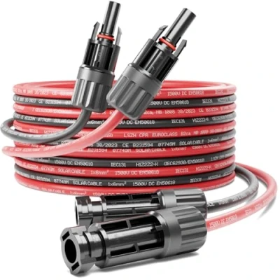 Afbeelding van deleyCON 1m PV4 Zonnekabel Verlengset 6mm² voor Fotovoltaïsche Systemen Verlengkabel Seriële &amp; Parallelle Bekabeling 1kV AC 1,5kV DC Weerbestendig UV Bestendig IP68