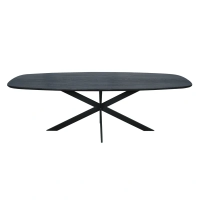 Afbeelding van Starfurn Eiken eettafel Ferris Deens ovaal 240 cm zwart Hout