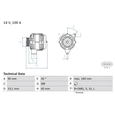 Afbeelding van Bosch Alternator/Dynamo 0 986 084 390