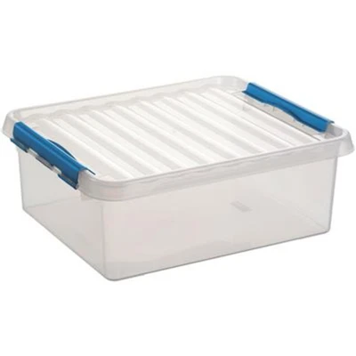 Afbeelding van SUNWARE Q Line Box 25 Liter 50 x 40 18cm transparant/blauw