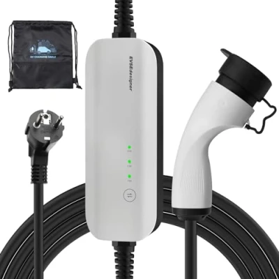 Afbeelding van EVSEdesigner EV Lader Type 2 Schuko Portable Wallbox met Draagtas voor Alle Elektrische Voertuigen &amp; Plug in Hybride Auto&#039;s 3.6kW 10/13/16Amp 6 Meter Enkel Fase