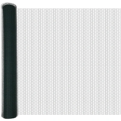 Afbeelding van vidaXL Hekpalen 11 stuks U Channel Groen 120 cm Staal, Hexagon Fence 1.2x100 m Staal