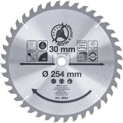 Afbeelding van BGS HM cirkelzaagblad Ø 254 x 30 3,2 mm 40 tanden