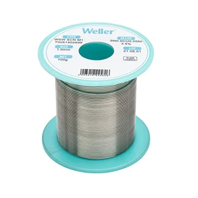 Afbeelding van Weller WSW SCN M1 (T0051402699) Loodvrije Soldeerdraad, Ø 1,0mm, Legering Sn99.3Cu0.6Ni0.05, Fluxgehalte 3,5%, 100g, Zilver