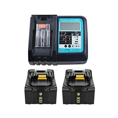 Afbeelding van Vervanging Makita Oplader met 2x Accu 18V 5.0Ah voor Bouwplaatsradio BMR100 BMR102 DMR100 DMR110 DMR101 DMR103B BMR104 BMR103 DMR104 DMR105 DMR106 DMR102 DMR109 DMR108 DMR107 Radio 5000mAh