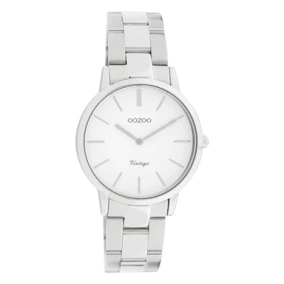 Afbeelding van OOZOO C20038 Horloge Vintage staal zilverkleurig wit 34 mm