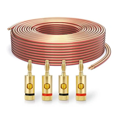 Afbeelding van PureLink Luidsprekerkabel OFC 2 x 2,50 mm², (0,20 mm), 15,0 m, transparant, set van 4 banaanstekkers