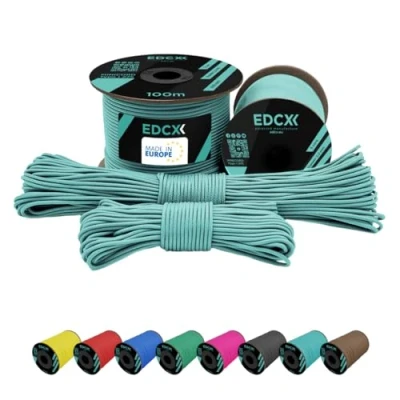 Afbeelding van EdcX 2 mm nylon paracord 275 (15, 30, 50 en 100 m) 100% touw, 3 strengs koord, in vele kleuren (dakraam, 15