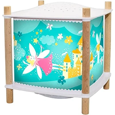 Afbeelding van TROUSSELIER Prinsessen Nachtlampje Revolution 2.0 Lantaarn Kindercadeau Musical Star projector Muziek en avondverhaal Detecteert huilen Oplaadbaar
