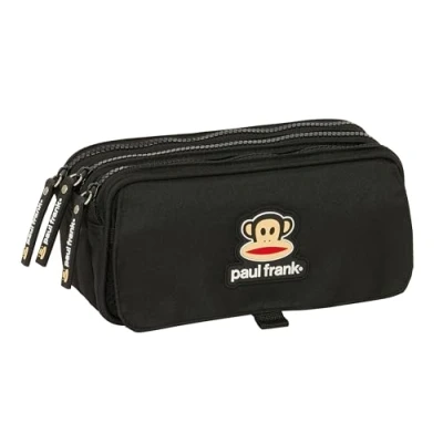 Afbeelding van Pennenetui met 2 vakken Paul Frank Join the fun Zwart 21,5 x 10 8 cm